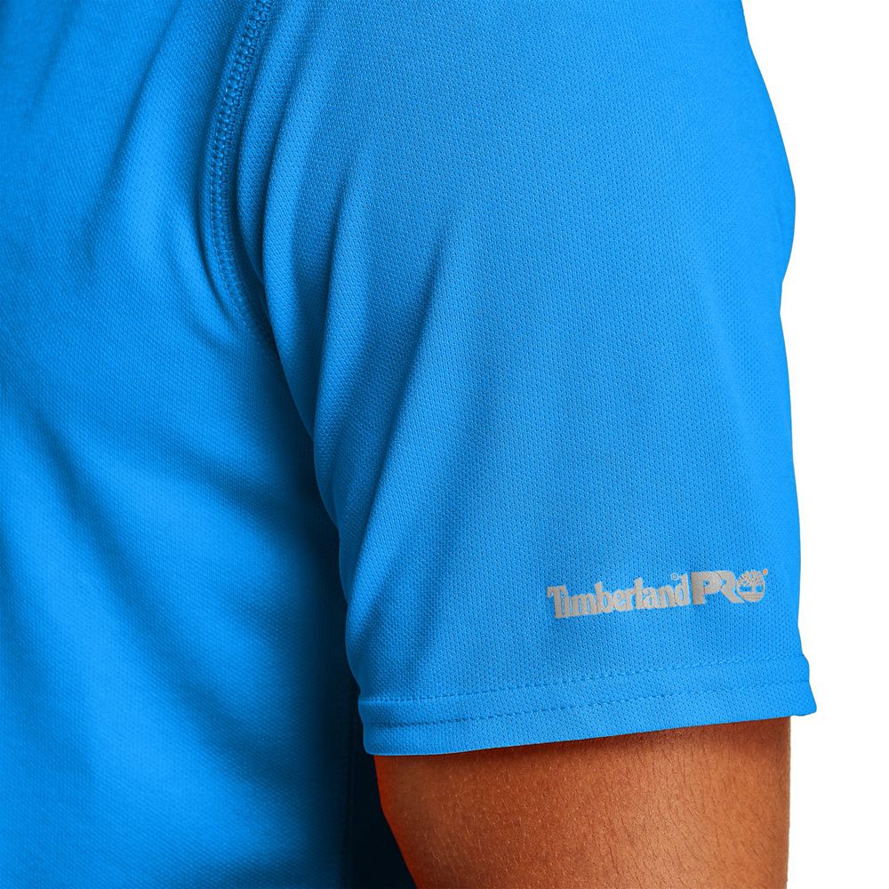 Camisetas Timberland Argentina Hombre - Pro® Wicking Good Short-Sleeve - Azules - QMKLFP-049